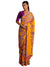 Masaba Yellow Wild Flowers Saree With Purple Blouse Piece