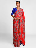 Masaba Red Wildflowers Sari Blouse Piece