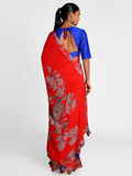 Masaba Red Wildflowers Sari Blouse Piece