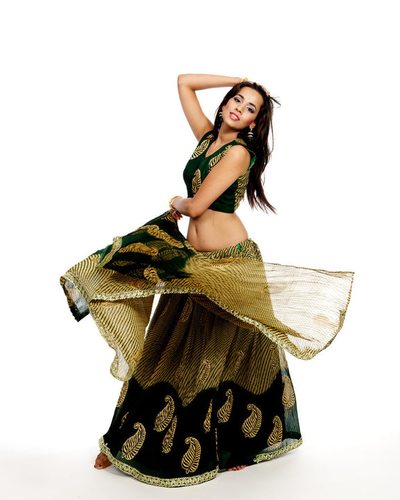 Leaf Print Navratri Chania Choli Lengha