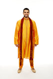 Orange Men's Kurta Pajama Size 42 (Rent)