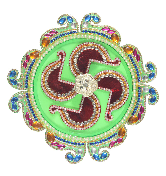 Hand-Crafted Puja Thali / Raksha Bandhan Thali Rakhi Thali with Rakhi - 2