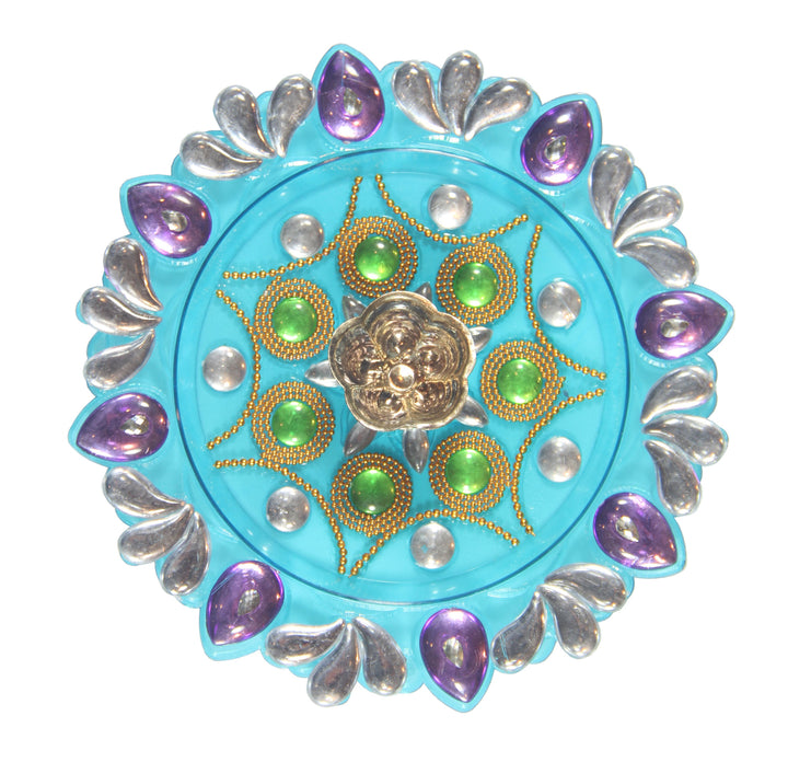 Hand-Crafted Puja Thali / Raksha Bandhan Thali Rakhi Thali with Rakhi - 7