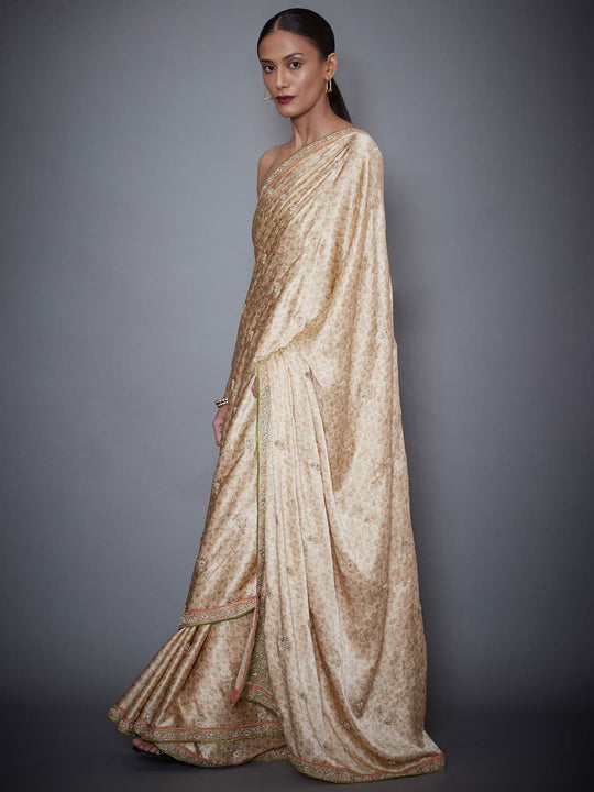 RI-Ritu-Kumar-Beige-Embroidered-Saree-With-Unstitched-Blouse-Side-View1