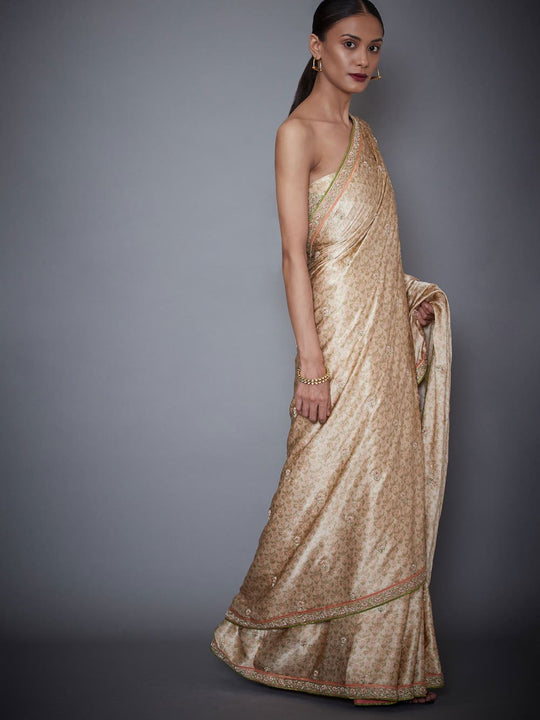 RI-Ritu-Kumar-Beige-Embroidered-Saree-With-Unstitched-Blouse-Side-View2