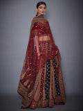 RI-Ritu-Kumar-Black-And-Burgundy-Embroidered-Lehenga-Set-Side-View2