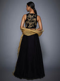 RI-Ritu-Kumar-Black-And-Gold-Velvet-Lehenga-Set-Back