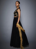 RI-Ritu-Kumar-Black-And-Gold-Velvet-Lehenga-Set-Side-View1