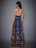 RI-Ritu-Kumar-Black-And-Indigo-Embroidered-Lehenga-With-Dupatta-Back