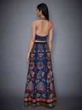 RI-Ritu-Kumar-Black-And-Indigo-Embroidered-Lehenga-With-Dupatta-Back