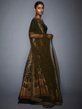 RI-Ritu-Kumar-Black-And-Olive-Green-Zardozi-Lehenga-Set-Side-View2