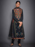 RI-Ritu-Kumar-Black-And-Red-Hand-Embroidered-Suit-Set-Complete-View