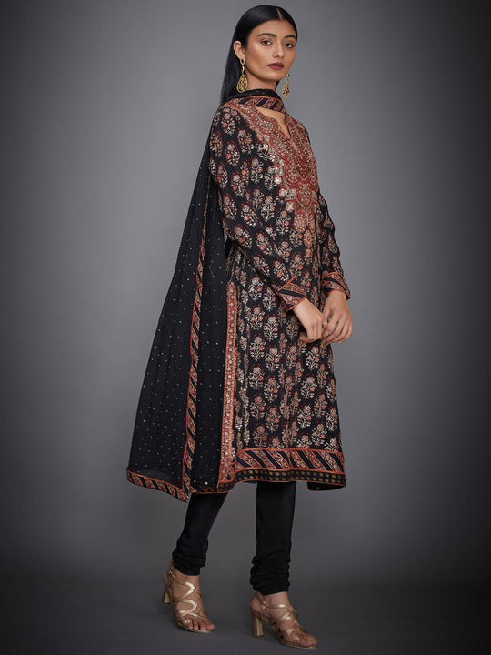 RI-Ritu-Kumar-Black-And-Rust-Embroidered-Suit-Set-Side-View2