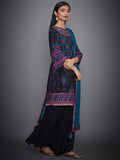 RI-Ritu-Kumar-Black-And-Turquoise-Printed-Suit-Set-Side-View2