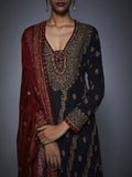 RI-Ritu-Kumar-Black-Burgundy-Embroidered-Anarkali-Suit-CloseUp
