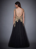 RI-Ritu-Kumar-Black-Embroidered-Gown-Back