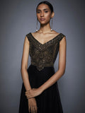 RI-Ritu-Kumar-Black-Gold-Embroidered-Gown-Closeup