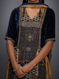 RI-Ritu-Kumar-Blue-And-Ochre-Embroidered-Velvet-Suit-Set-Closeup