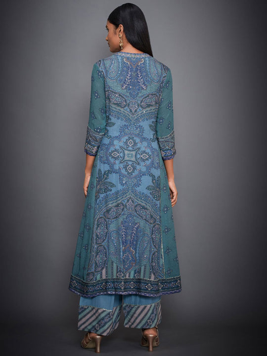 RI-Ritu-Kumar-Blue-And-Sea-Green-Abstract-Suit-Set-Back