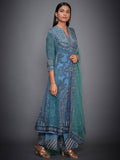 RI-Ritu-Kumar-Blue-And-Sea-Green-Abstract-Suit-Set-Side-View2