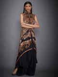 RI-Ritu-Kumar-Brown-And-Black-Kalamkari-Ensemble-Complete-View