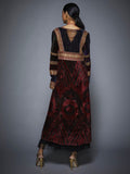 RI-Ritu-Kumar-Burgundy-And-Black-Dress-with-Embroidered-Jacket-Back