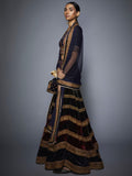 RI-Ritu-Kumar-Burgundy-And-Navy-Velvet-Lehenga-Set-Side-View1