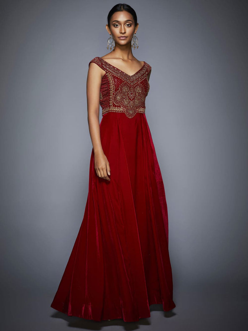 Brown Cotton Midi Dress Design by Ritu Kumar at Pernia's Pop Up Shop 2024