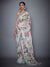 RI Ritu Kumar Ecru & Black Floral Saree with Stitched Blouse