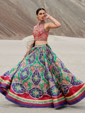 RI-Ritu-Kumar-Emerald-And-Purple-Embroidered-Lehenga-Set-Complete-View