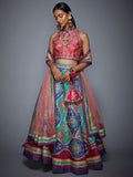 RI-Ritu-Kumar-Emerald-And-Purple-Embroidered-Lehenga-Set-Front-View