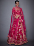 RI-Ritu-Kumar-Fuchsia-And-Gold-Embroidered-Lehenga-Set-Complete-View