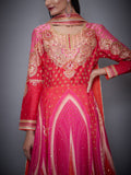 RI-Ritu-Kumar-Fuchsia-And-Orange-Embroidered-Anarkali-Suit-Set-CloseUp