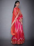 RI-Ritu-Kumar-Fuchsia-And-Orange-Embroidered-Anarkali-Suit-Set-Side-View2
