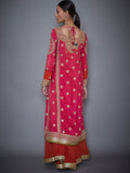 RI-Ritu-Kumar-Fuchsia-And-Orange-Embroidered-Kurti-With-Dupatta-And-Palazzo-Back