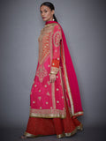 RI-Ritu-Kumar-Fuchsia-And-Orange-Embroidered-Kurti-With-Dupatta-And-Palazzo-Side-View1