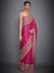 RI Ritu Kumar Fuchsia & Orange Embroidered Saree With Unstitched Blouse