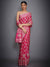 RI Ritu Kumar Fuchsia Embroidered Saree With Unstitched Blouse