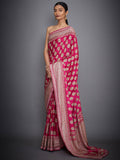 RI-Ritu-Kumar-Fuchsia-Embroidered-Saree-With-Unstitched-Blouse-Side-View1