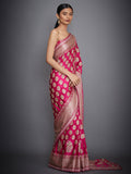 RI-Ritu-Kumar-Fuchsia-Embroidered-Saree-With-Unstitched-Blouse-Side-View2