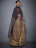 RI-Ritu-Kumar-Gold-And-Navy-Embroidered-Lehenga-Set-Side-View2