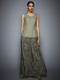 RI-Ritu-Kumar-Gray-Embroidered-Kurti-With-Trousers-Complete-View