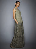 RI-Ritu-Kumar-Gray-Embroidered-Kurti-With-Trousers-Side-View2