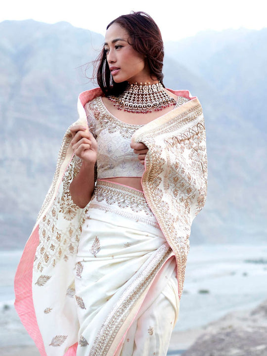RI-Ritu-Kumar-Ivory-Silk-Embroidered-Saree-With-Unstitched-Blouse-Complete-View