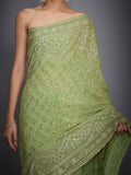 RI-Ritu-Kumar-Lime-Green-Embroidered-Silk-Saree-With-Unstitched-Blouse-Closeup