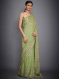 RI-Ritu-Kumar-Lime-Green-Embroidered-Silk-Saree-With-Unstitched-Blouse-Side-View2