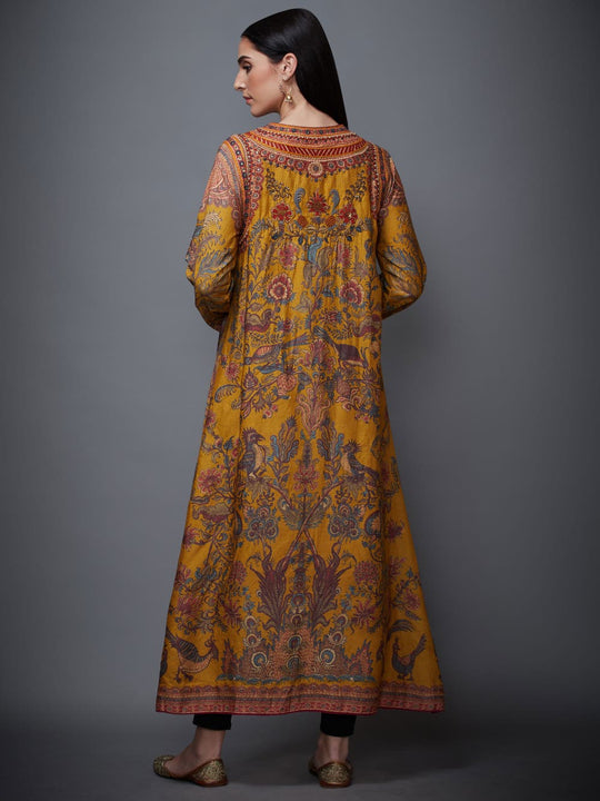 RI-Ritu-Kumar-Mustard-And-Beige-Printed-Jacket-Back