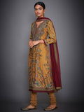 RI-Ritu-Kumar-Mustard-Yellow-And-Burgundy-Embroidered-Suit-Set-Side-View1