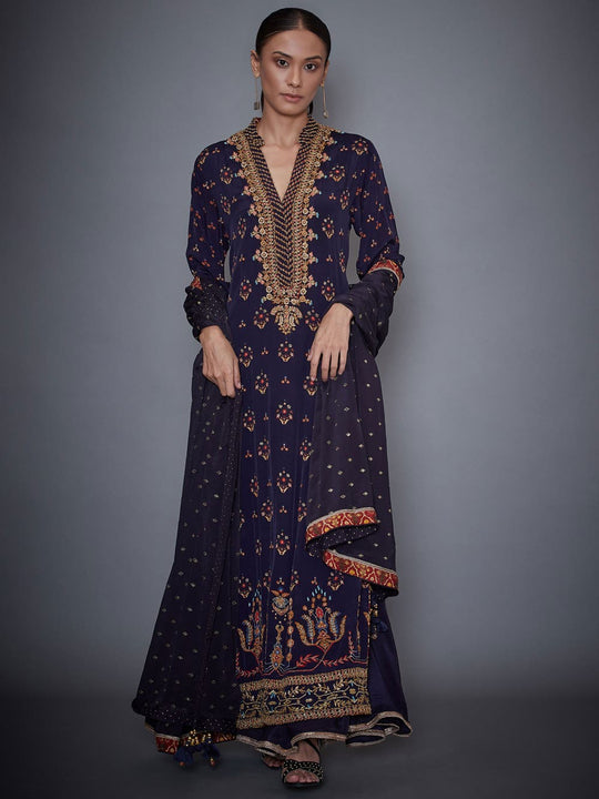 RI-Ritu-Kumar-Navy-Blue-Persian-Print-Suit-Set-Complete-View