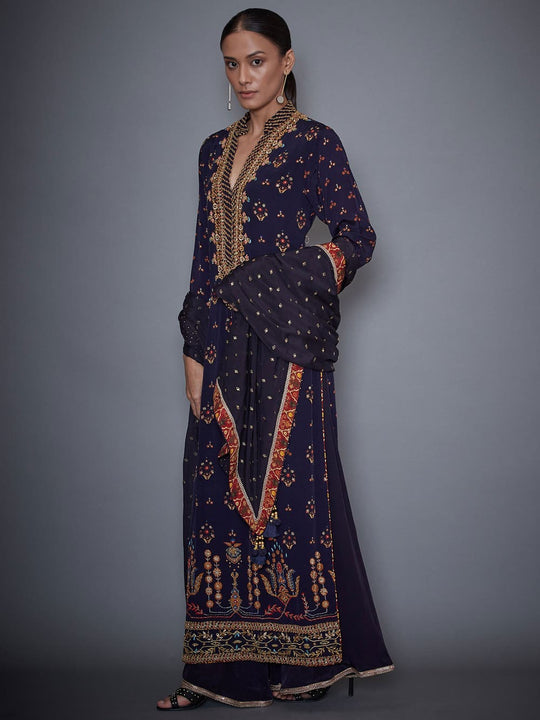 RI-Ritu-Kumar-Navy-Blue-Persian-Print-Suit-Set-Side-View1